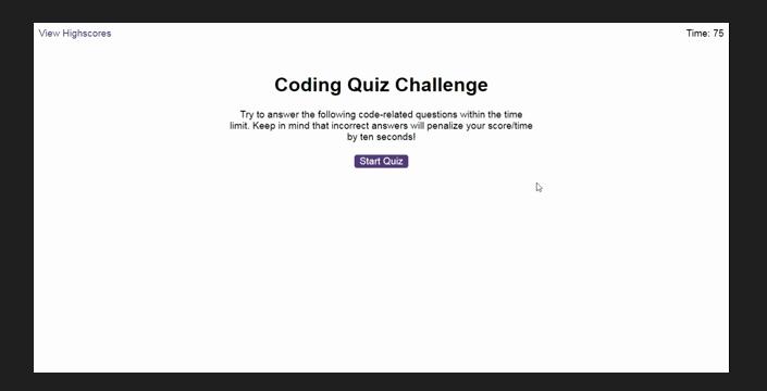 image of the quiz game interface