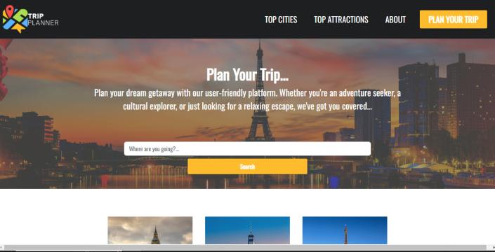 image of trip planner project