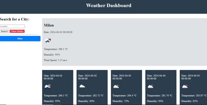 image of weather website